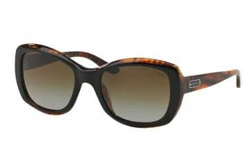 Image of Ralph Lauren RL8132 Sunglasses 5260T5-55 - Top Black/Havana Frame, Polar Brown Gradient Lenses
