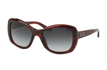 Image of Ralph Lauren RL8132 Sunglasses 55228G-55 - Stripped Red Havana Frame, Grey Gradient Lenses
