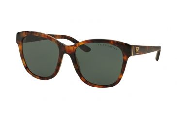 Image of Ralph Lauren RL8143 Sunglasses 501771-55 - Shiny Jerry Havana Frame, Bottle Green Lenses