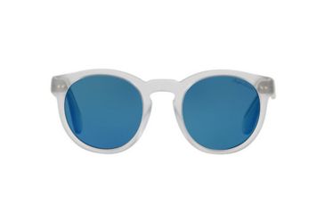 Image of Ralph Lauren RL8146P Sunglasses 500256-49 - Sandblast Crystal Frame, Azure Mirror Blue Lenses