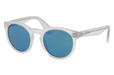 Image of Ralph Lauren RL8146P Sunglasses 500256-49 - Sandblast Crystal Frame, Azure Mirror Blue Lenses