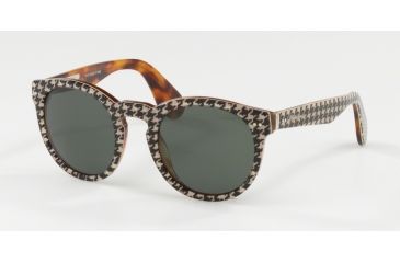 Image of Ralph Lauren RL8146P Sunglasses 567231-49 - New Pied De Poule Frame, Green Lenses