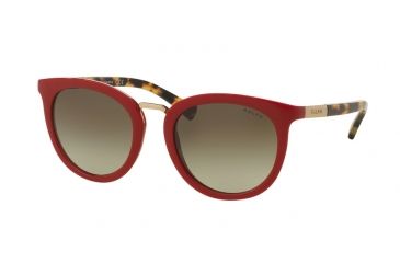 Image of Ralph RA5207 Sunglasses 15058E-52 - Red/tokyo Tortoise Frame, Green Gradient Lenses