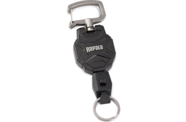 Image of Rapala Retractable Laynard, 28in Cord Length, 6 oz Hang Weight Capacity, 360 Degree Rotating Carabiner Clip, Quick Release, RL3