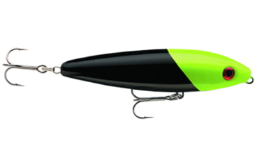 Image of Rapala Saltwater Skitter Walk Topwater Lure, Floating, Black Chartreuse Head, 5/8oz, 4 3/8in, SSW11BKCH