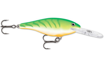 Image of Rapala Shad Rap Crankbait 2 3/4in, 5/16 oz, Floating, Green Tiger UV, SR07GTU