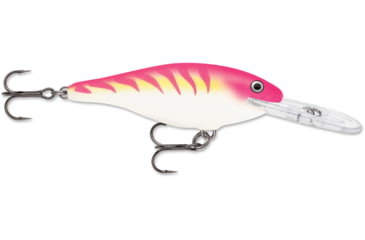 Image of Rapala Shad Rap Crankbait 2 3/4in, 5/16 oz, Floating, Pink Tiger UV, SR07PTU
