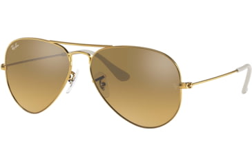 Image of Ray-Ban Aviator Large Metal RB3025 Sunglasses, Arista Crystal Brown Mirror Silver Gradient, RB3025 001/3K-5514
