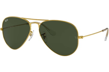 Image of Ray-Ban Aviator Large Metal RB3025 Sunglasses, Arista Frame, Crystal Green 55 mm Lenses, W3234-5514