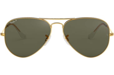 Image of Ray-Ban Aviator Large Metal RB3025 Sunglasses, Arista Frame, Crystal Green Polarized 55 mm Lenses, 001-58-5514