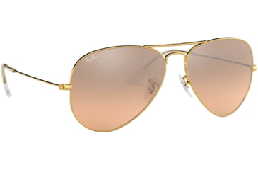 Image of Ray-Ban Aviator Large Metal RB3025 Sunglasses, Arista Frame, Crystal Pink Silver Mirror 55 mm Lenses, 001-3E-5514