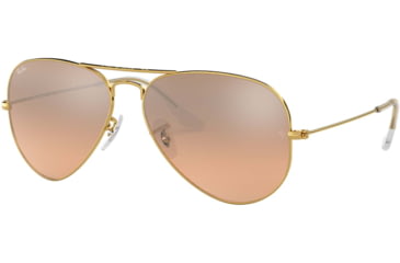 Image of Ray-Ban Aviator Large Metal RB3025 Sunglasses, Arista Frame, Crystal Pink Silver Mirror 55 mm Lenses, 001-3E-5514