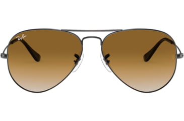 Image of Ray-Ban Aviator Large Metal RB3025 Sunglasses, Gunmetal Crystal Brown Gradient, RB3025 004/51-5514