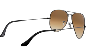 Image of Ray-Ban Aviator Large Metal RB3025 Sunglasses, Gunmetal Crystal Brown Gradient, RB3025 004/51-5514