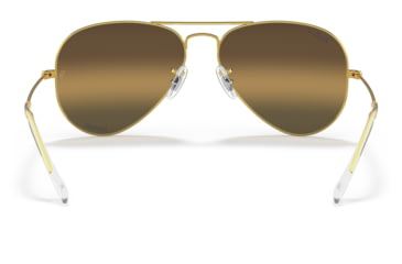 Image of Ray-Ban Aviator Large Metal RB3025 Sunglasses, Legend Gold Frame, Silver/Brown Chromance Lens, Polarized, 55, RB3025-9196G5-55