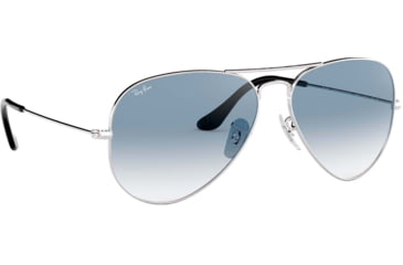 Image of Ray-Ban Aviator Large Metal RB3025 Sunglasses, Silver Crystal Gradient Light Blue, RB3025 003/3F-5514