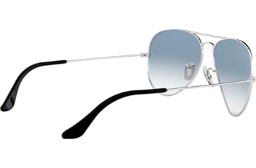 Image of Ray-Ban Aviator Large Metal RB3025 Sunglasses, Silver Crystal Gradient Light Blue, RB3025 003/3F-5514