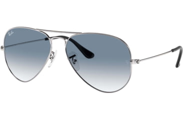 Image of Ray-Ban Aviator Large Metal RB3025 Sunglasses, Silver Crystal Gradient Light Blue, RB3025 003/3F-5514