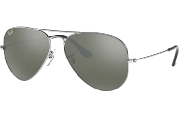 Image of Ray-Ban Aviator Large Metal RB3025 Sunglasses, Silver Frame, Crystal Gray Mirror 55 mm Lenses, W3275-5514