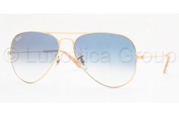 Image of Ray-Ban Aviator Large Metal Sunglasses RB3025 001/3F-5514 - Arista Crystal Gradient Light Blue