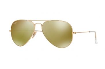 Image of Ray-Ban Aviator Large Metal Sunglasses RB3025 112/93-55 - Matte Gold Frame, Brown Mirror Gold Lenses