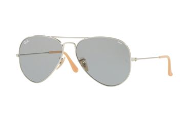 Image of Ray-Ban Aviator Large Metal Sunglasses RB3025 9065I5-55 - Silver Frame, Photo Blue Lenses