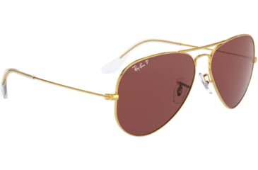 Image of Ray-Ban Aviator Large Metal Sunglasses RB3025 9196AF-55 - , Purple Lenses