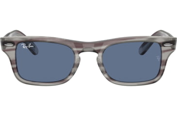 Image of Ray-Ban Burbank JR RJ9083S Sunglasses, Dark Blue Lenses, Striped Gray, 43, RJ9083S-707480-43