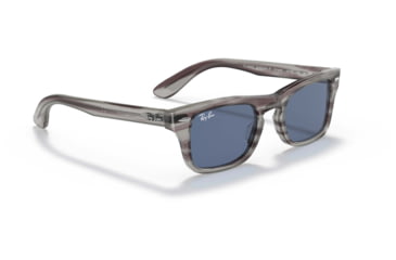 Image of Ray-Ban Burbank JR RJ9083S Sunglasses, Dark Blue Lenses, Striped Gray, 43, RJ9083S-707480-43