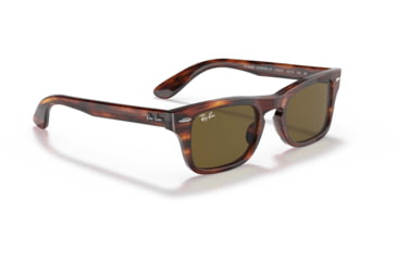Image of Ray-Ban Burbank JR RJ9083S Sunglasses, Dark Brown Lenses, Striped Havana, 43, RJ9083S-710373-43