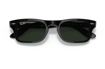 Image of Ray-Ban Burbank JR RJ9083S Sunglasses, Dark Green Lenses, Black, 43, RJ9083S-100-71-43