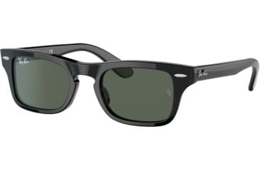 Image of Ray-Ban Burbank JR RJ9083S Sunglasses, Dark Green Lenses, Black, 43, RJ9083S-100-71-43
