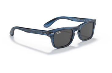 Image of Ray-Ban Burbank JR RJ9083S Sunglasses, Dark Grey Lenses, Striped Blue, 43, RJ9083S-707287-43
