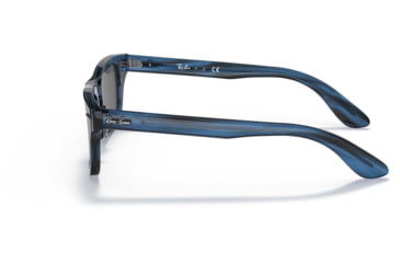 Image of Ray-Ban Burbank JR RJ9083S Sunglasses, Dark Grey Lenses, Striped Blue, 43, RJ9083S-707287-43