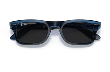 Image of Ray-Ban Burbank JR RJ9083S Sunglasses, Dark Grey Lenses, Striped Blue, 43, RJ9083S-707287-43