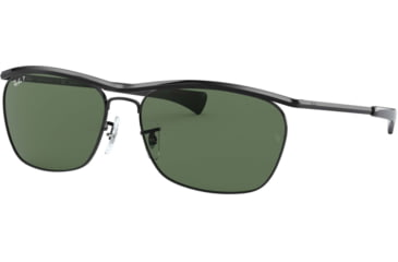 Image of Ray-Ban Olympian II Deluxe RB3619 Sunglasses, Black, G-15 Green, 60, RB3619-002-58-60