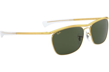 Image of Ray-Ban Olympian II Deluxe RB3619 Sunglasses, Legend Gold, G-15 Green, 60, RB3619-919631-60