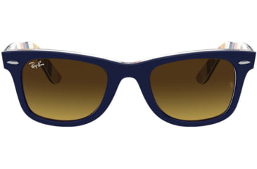 Image of Ray-Ban Original Wayfarer RB2140F Sunglasses, Blue On Stripes Orange/Blue, 54, RB2140F-132085-54