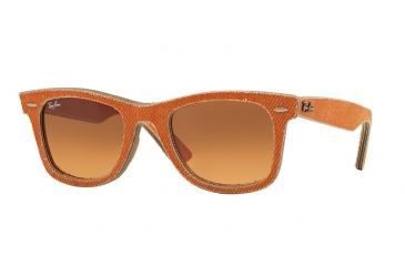 Image of Ray-Ban Original Wayfarer Sunglasses RB2140, Jeans Orange Frame, Orange Gradient Brown Lenses, 11653C-50