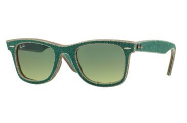 Image of Ray-Ban Original Wayfarer Sunglasses RB2140 11663M-50 - Jeans Green Frame, Green Gradient Green Lenses