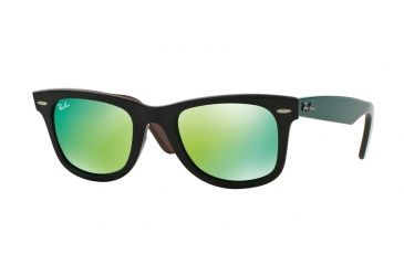 Image of Ray-Ban Original Wayfarer Sunglasses RB2140 117519-54 - Black Frame, Grey Mirror Green Lenses