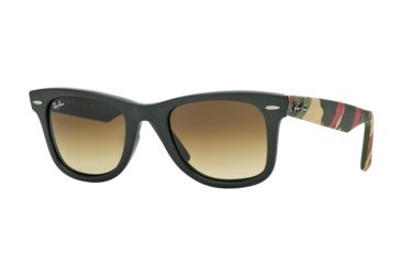 Image of Ray-Ban Original Wayfarer Sunglasses RB2140 606285-50 - Matte Military Green Frame, Brown Gradient Dark Brown Lenses