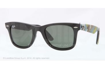 Image of Ray-Ban Original Wayfarer Sunglasses RB2140 6065-50 - Matte Black Frame, Green Lenses