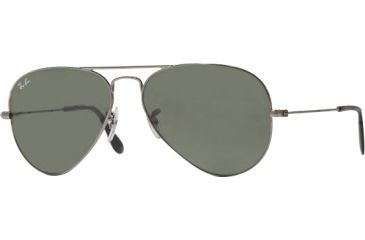 Image of Ray-Ban RB 3025 Sunglasses, Gunmetal Frame / Crystal Green 55 mm Lenses, W3236-5514
