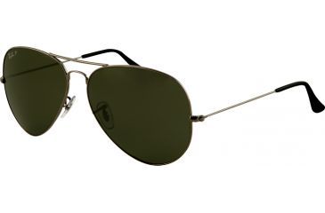 Image of Ray-Ban RB 3025 Sunglasses, Gunmetal Frame / Crystal Green Polarized 55 mm Lenses, 004-58-5514