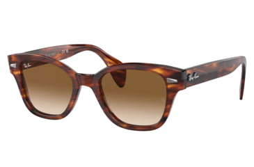 Image of Ray-Ban RB0880S Sunglasses, Striped Havana Frame, Clear Gradient Brown Lens, 49, RB0880S-954-51-49
