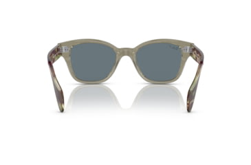 Image of Ray-Ban RB0880S Sunglasses, Transparent Green Frame, Dark Blue Polarized Lens, 49, RB0880S-66353R-49