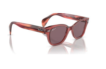 Image of Ray-Ban RB0880S Sunglasses, Transparent Pink Frame, Dark Violet Polarized Lens, 49, RB0880S-6639AF-49