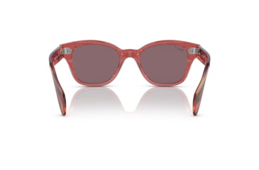 Image of Ray-Ban RB0880S Sunglasses, Transparent Pink Frame, Dark Violet Polarized Lens, 49, RB0880S-6639AF-49