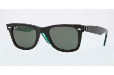 Image of Ray-Ban RB2140F Sunglasses 1110-52 - Top Havana On Green Frame, Green Lenses